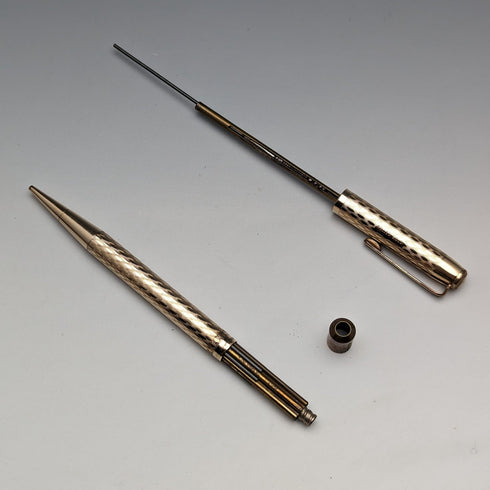 British Vintage Yard O' Red Rolled Gold Propelled Pencil in Case